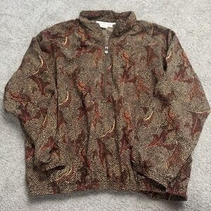 NEW Vintage Bette & Court Women's Large Half Zip Pullover 100% Polyester Tennis